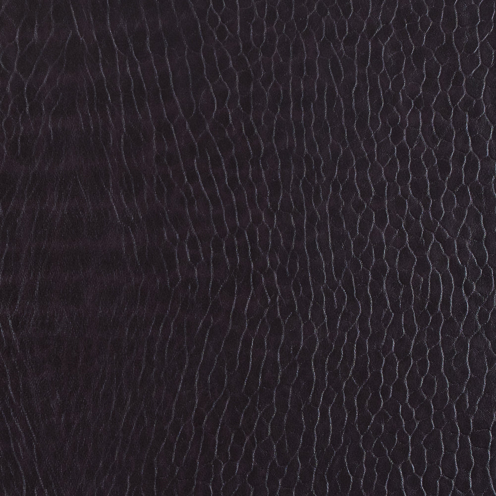Fig Pebble Embossed Stretch Faux Leather with a Black Viscose Backing